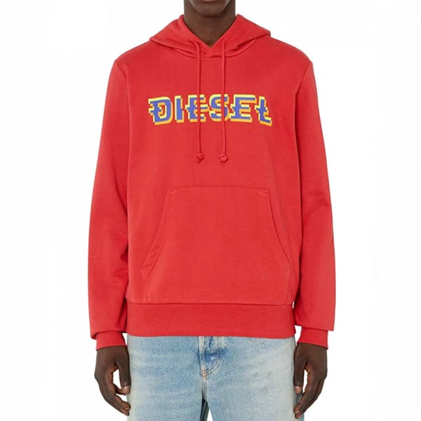 Diesel Pixel Logo S-Ginn K25 Hoodie - Red