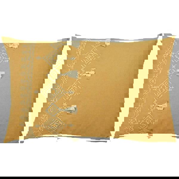 Furn Pritta Tassel Cushion Cover - Mustard