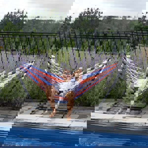 Vivere's Combo - Double Orange Punch Hammock with Stand (9ft)