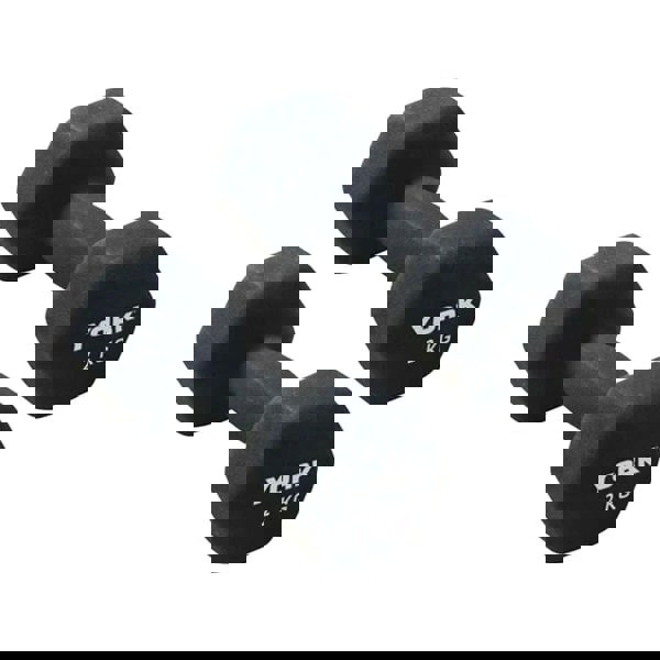 York Neoprene Hex Dumbbells 2 x 2kg - Black