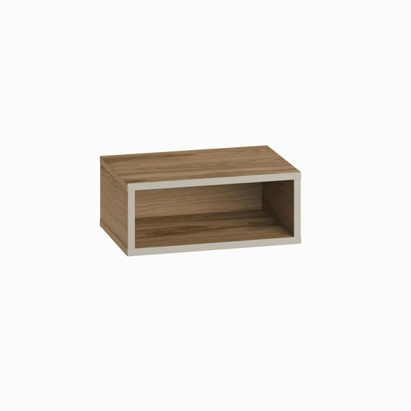Decortie Modern Floating Bedside Table w/ LED Lights 45cm Wall-Mount Nightstand End Table Open Shelf Bedroom