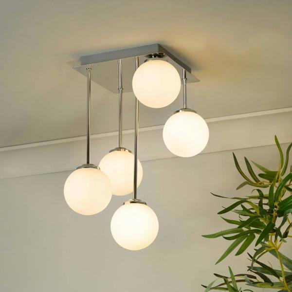 Pagazzi Lighting Navarro 5 Light Chrome Semi Flush Ceiling Light