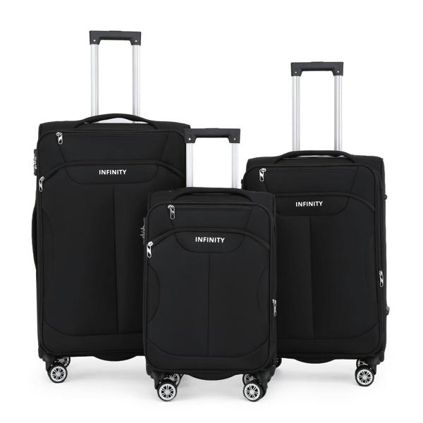 Infinity Luggage 8 Wheel Lightweight Suitcase Luggage TSA Travel Bags Set