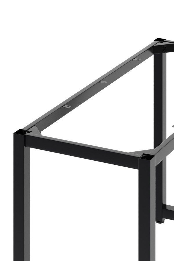 Living and Home Black Square Metal Desk Frame Base with Adjustable Plastic Table Foot Protectors - 110cm W x 50cm D x 71cm H