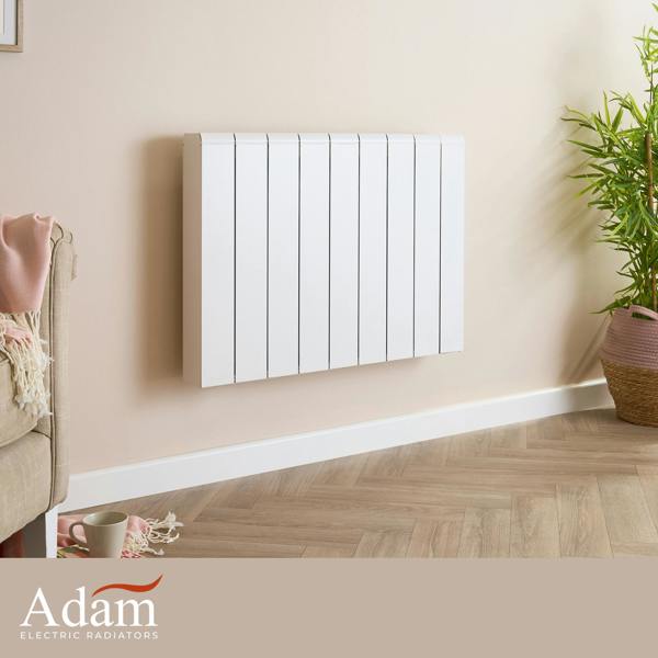 Adam Samson 2000W Dual Heating Electric Radiator in White with Smart WiFi Control