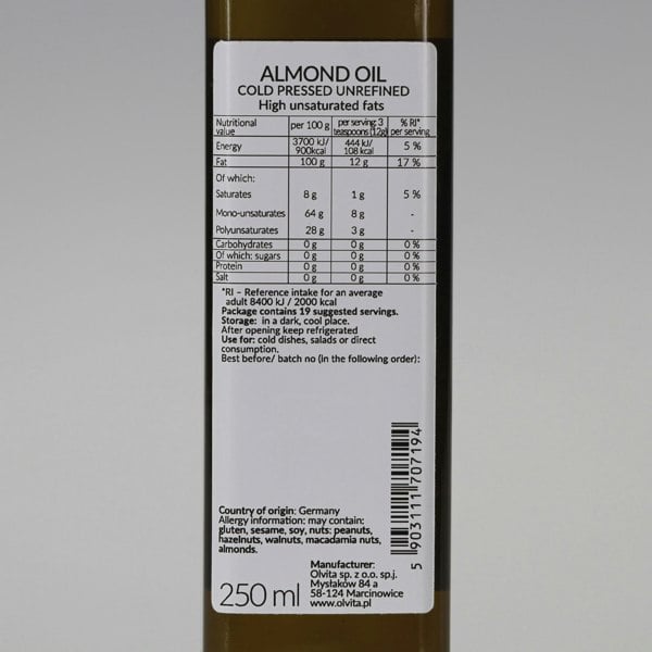 Ol'Vita Almond Oil | Cold Pressed | Unrefined