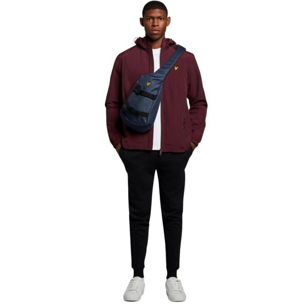 Lyle & Scott Branded Hooded Short Lightweight Jacket - Burgundy