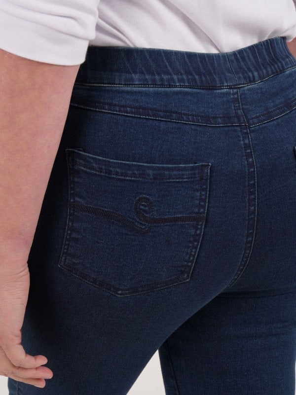 PennyPlain Pull On Jeans - Denim Wash Short