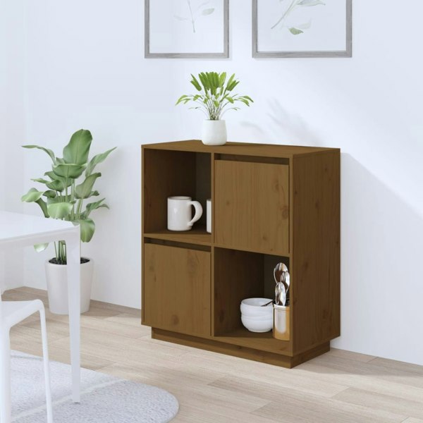 Berkfield Sideboard Honey Brown 74x35x80 cm Solid Wood Pine
