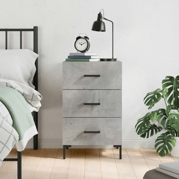 Berkfield Bedside Cabinet Concrete Grey 40x40x66 cm Engineered Wood