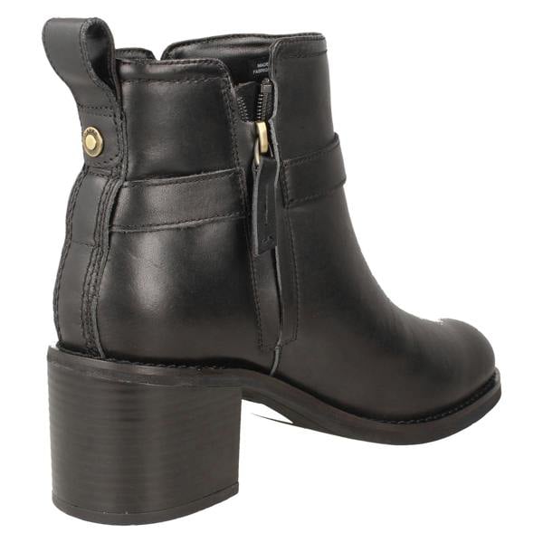 Clarks Ladies Clarks Block Heel Ankle Boots  Chamberly Trim