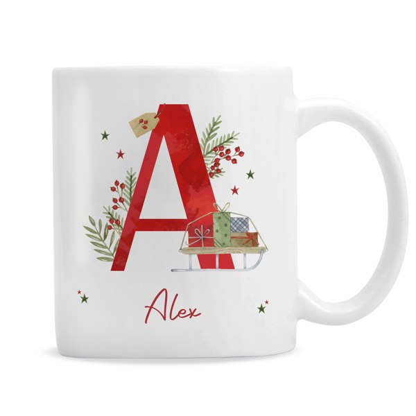 Personalised Memento Company Personalised Christmas Initial Mug