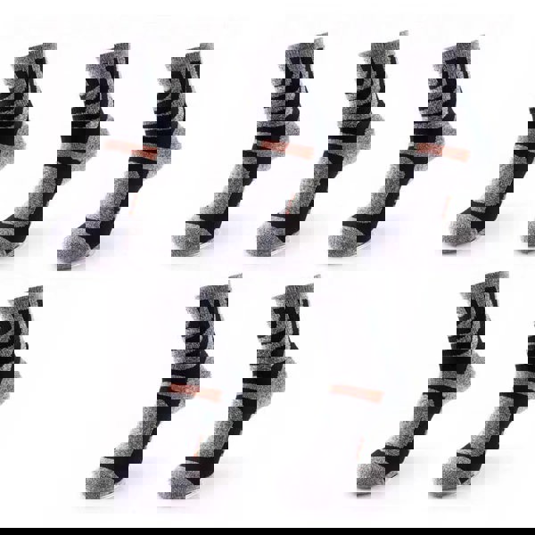 Anyfootwear 5 Pairs One Size 5-11 Grey Cotton Compression Trekking Socks