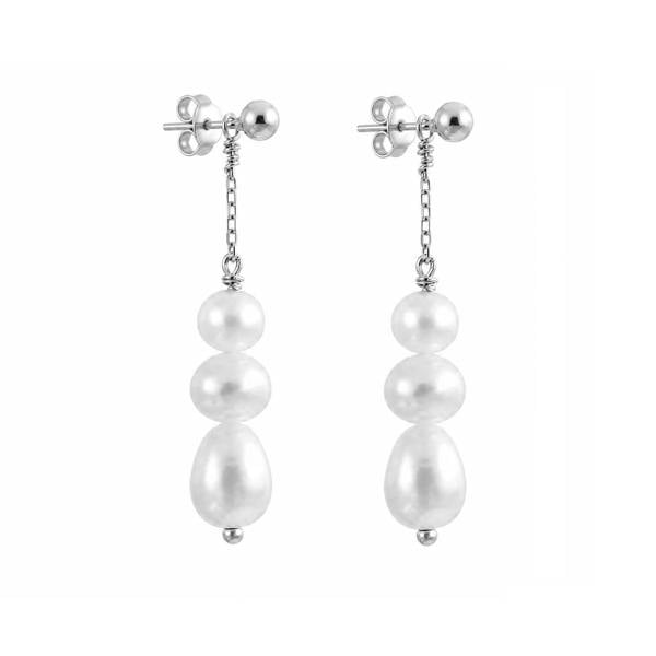 Gold Trip Timeless Three Pearl Drop Earrings