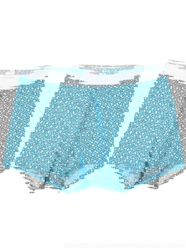 Derek RoseTrunkGeo Print Pima Cotton Boxer Trunk, turquoise BlueBoxers - and - Briefs.net