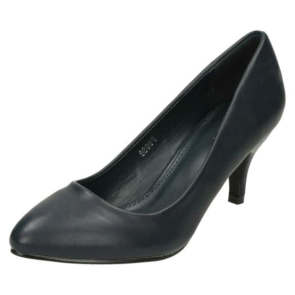 Spot On Ladies Spot On Mid Heel Pointed Toe Court Shoes