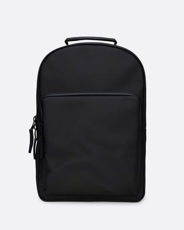 Rains Book Daypack Large - 01 Black - CHO - Designer Unisex Bags