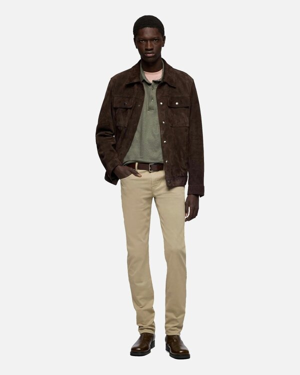 7 For All Mankind SLIMMY Mens Slim Fit Stretch Sateen Jeans - Shadow Beige