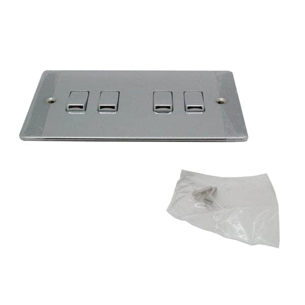 British General BG Polished Chrome 10A Amp 4 Gang 2 Way Home House Light Switch Wall Switches