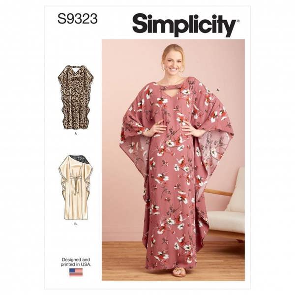 Simplicity Sewing Pattern 9323, Caftans for Women, A (XS-S-M-L-XL) - Easy