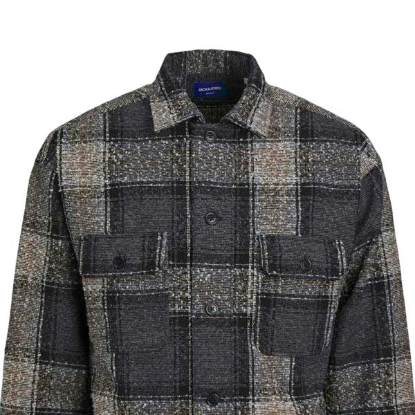 Jack And Jones Mens Bouclé Regular Long-Sleeved Shirt - Black - 