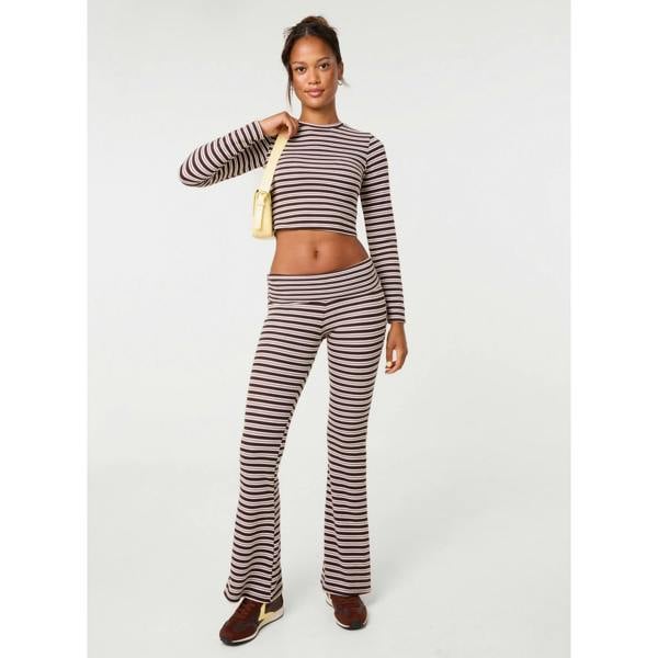 Pink Vanilla Stripe Long Sleeves Top