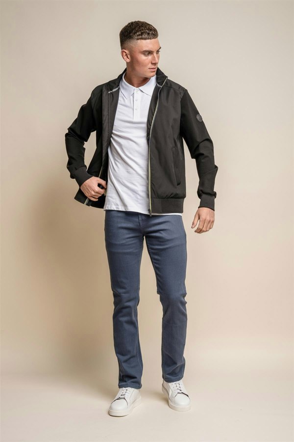 Kasper black bomber jacket front