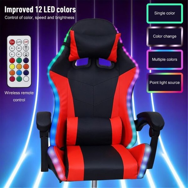 Groundlevel Gaming Office Chair with LED Lights