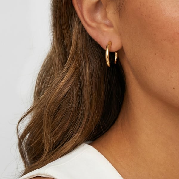 MUCHV Oval Horseshoe Pull-Through Threader Hoop Earrings