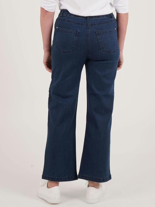 PennyPlain 5 Pocket Wide Leg Denim - Denim Wash Short
