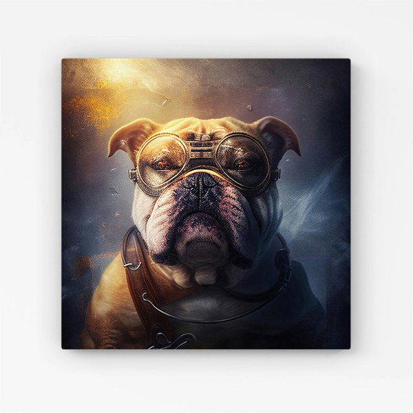 Warren Reed Bulldog Splash Art Golden Canvas