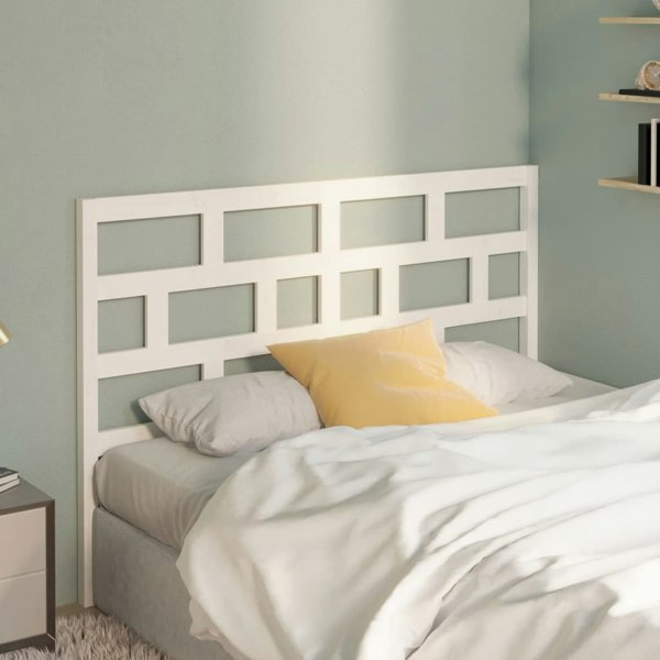 Berkfield Bed Headboard White 126x4x100 cm Solid Wood Pine