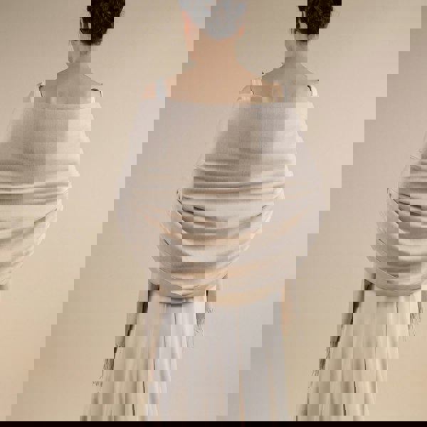 Antonia York Beige Pashmina | Drew Super Soft Large Special Occasion Wrap with Tassels