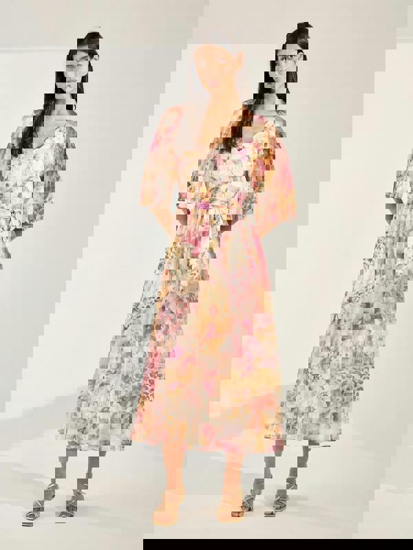 GWD Delphine Floral Print Midi Dress