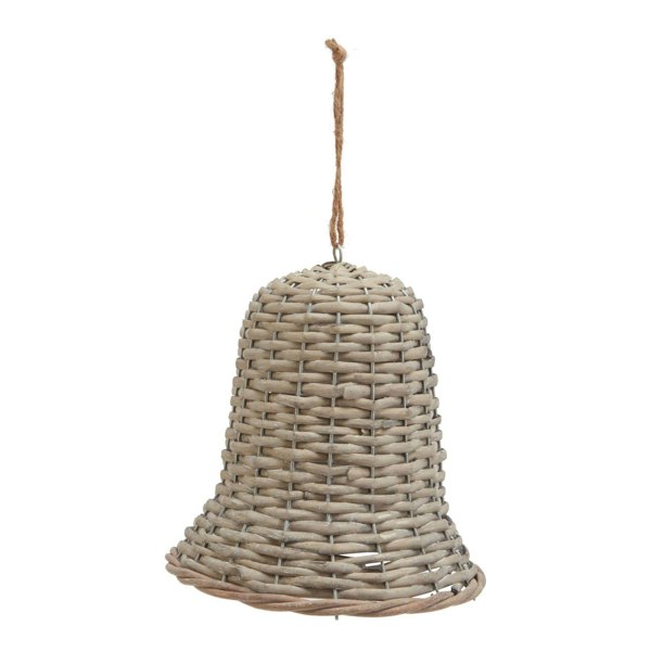 Hill Interiors The Noel Collection Wicker Bell Christmas Decoration - Brown - 20cm