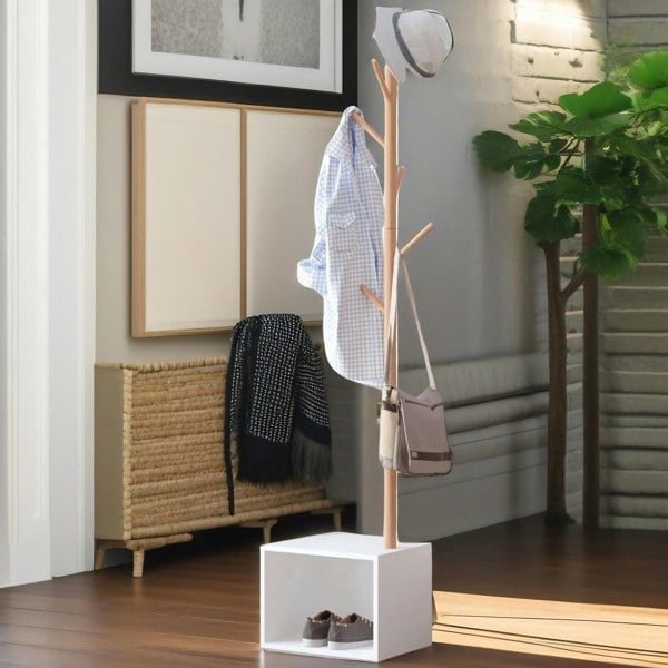 Rafaelo Mobilia 180CM Tall Coat Stand With 8 Hooks