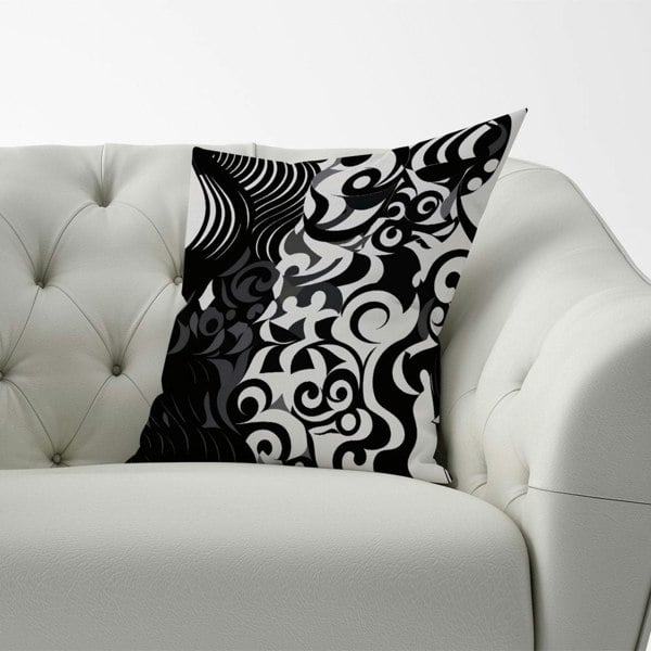 Warren Reed Black Grey Abstract Cushions