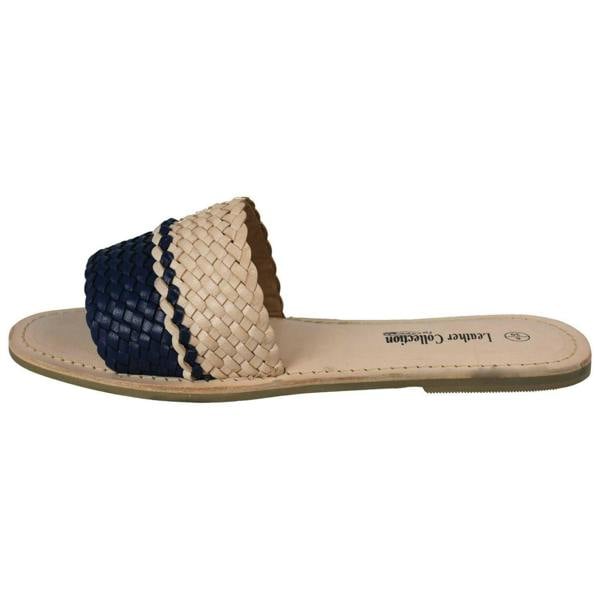 Leather Collection Ladies Leather Collection Casual Open Toe Summer Mule