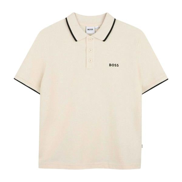 Boss Childrens/Kids Contrast Tipped Short-Sleeved Polo Shirt - Sand - 