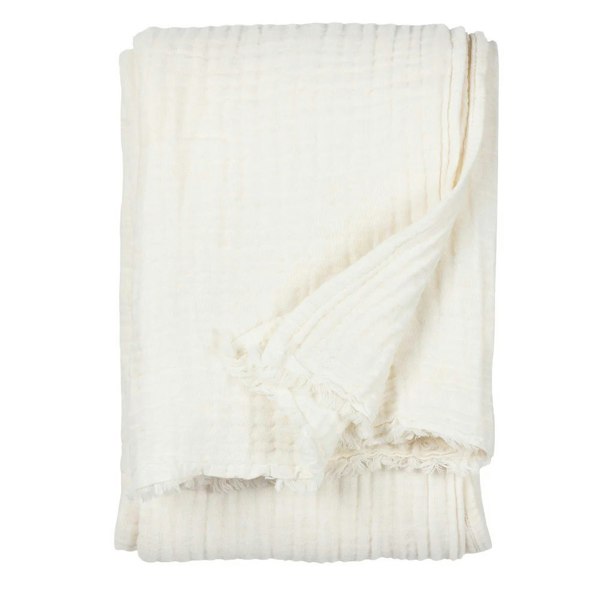 Yard Lark Cotton Crinkled Throw - White