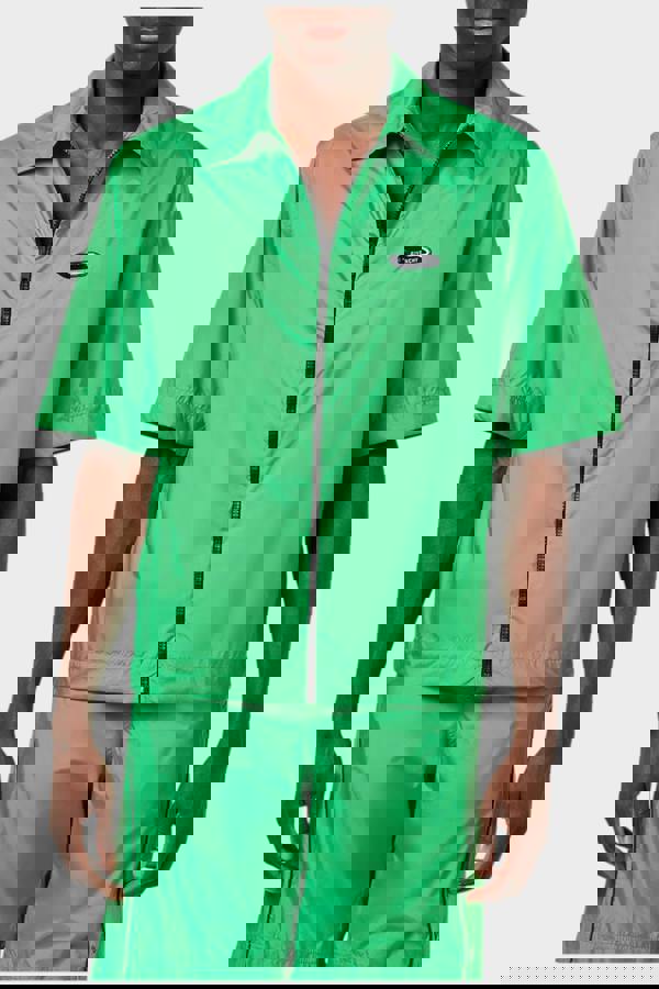 Givenchy Logo Patch Short-Sleeved Overshirt Green