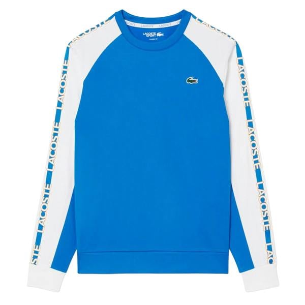 Lacoste Mens Colour Block Stripe Tennis Sweatshirt - Blue/White - 