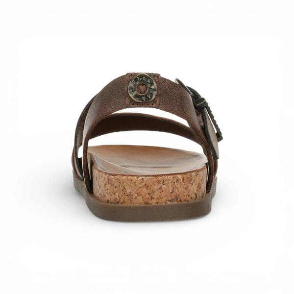 Blowfish Malibu Lance - Women's Brown Silver Footbed Strappy Flat Sandals
