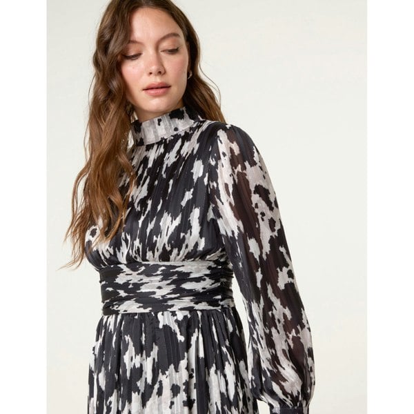 Blue Vanilla High Neck Midi Dress