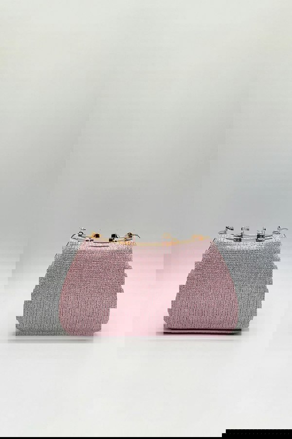 SVNX Pink Shimmer Clutch Bag