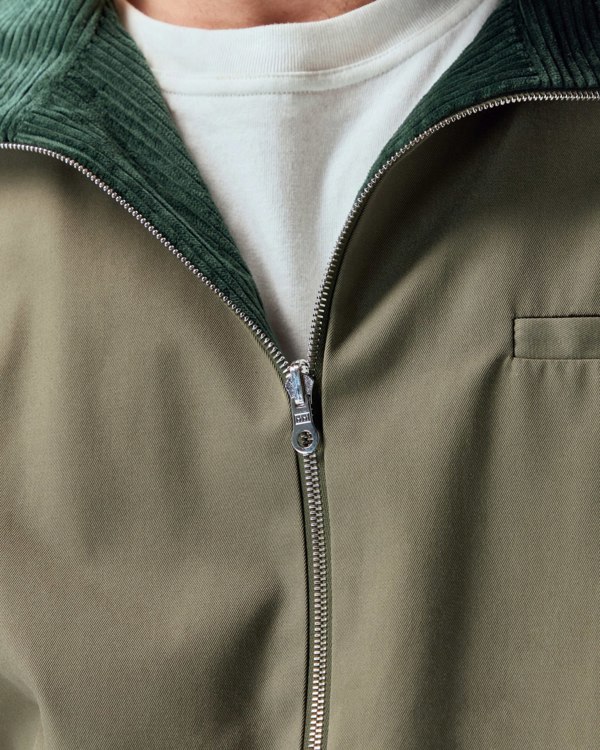 Frolickers Reversible Corduroy Bomber Jacket - Olive / Evergreen