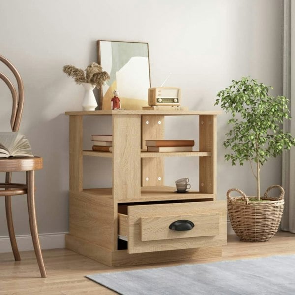 Berkfield Side Table Sonoma Oak 50x50x60 cm Engineered Wood