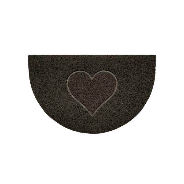 Nicoman Heart Embossed Halfmoon Indoor/Sheltered Outdoor Spaghetti Doormat
