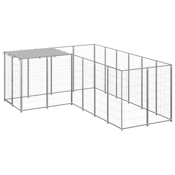 Berkfield Dog Kennel Silver 4.84 m�__ Steel