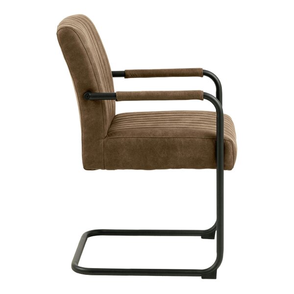 Wyld Haus Set of 2 Helsinki Light Brown Upholstered Dining Chair Ribbed Back